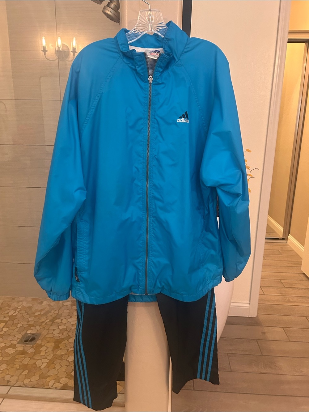 adidas Men’s Teal Blue two pieces sport set